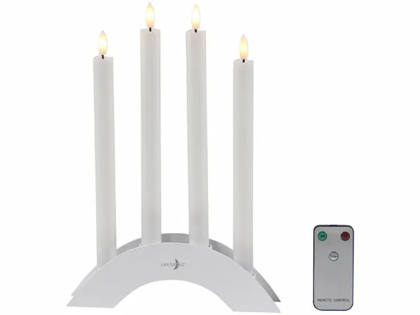4 cierges LED effet flamme rechargeables télécommandés | Bougeoirs et bougies à LED 